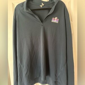 Gray Half-Zip Pullover with Logo